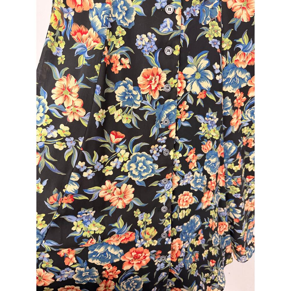 VTG Cynthia Rowley GORGEOUS Floral Long Sleeve Dress w/ Tie Bodice SZ 8 EUC - Picture 10 of 11